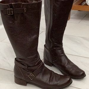 San Jacinto leather wide calf riding boots size 9